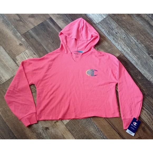 NWT Women's Champion Campus French Terry Hoodie, Pinky Peach, Medium - Picture 2 of 9